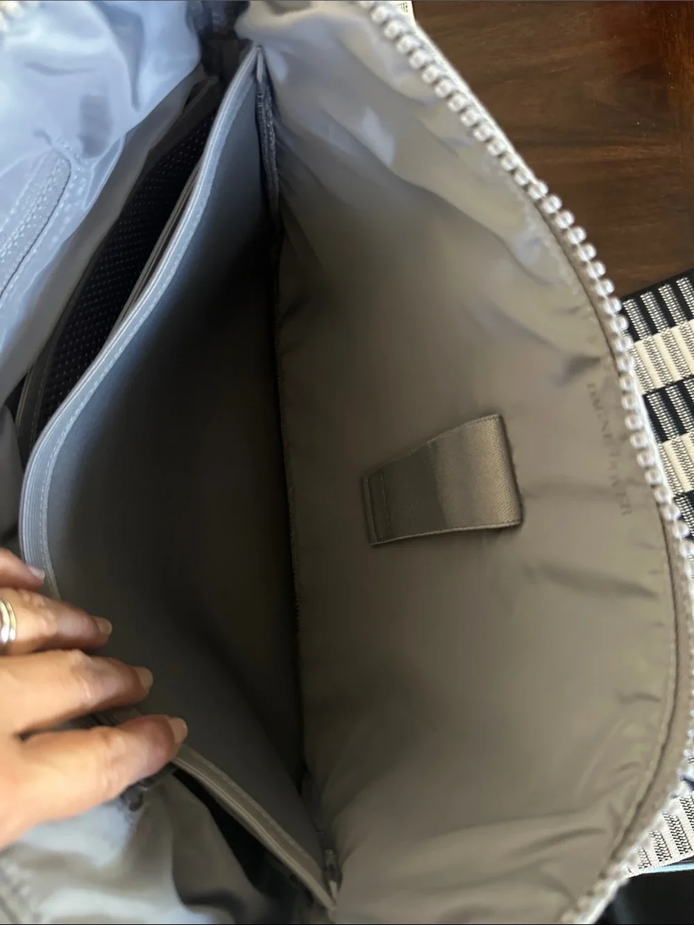 Dagne Dover Light Gray Men's Laptop Tote with Adjustable Strap